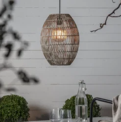 Linde utendørs lampeskjerm 30 cm IP44 - Grå/beige