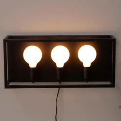 Lisboa vegglampe trippel - Svart/Messing