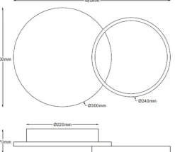 Loomis tak/vegglampe 20+12W 2700 Kelvin dimbar - Svart