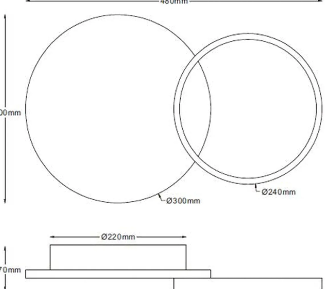 Loomis tak/vegglampe 20+12W 2700 Kelvin dimbar - Svart