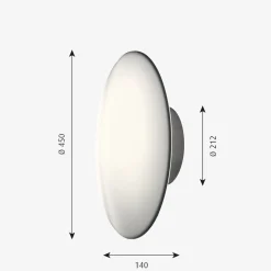 Louis Poulsen AJ Eklipta utendørs vegg/taklampe 45 - Hvit