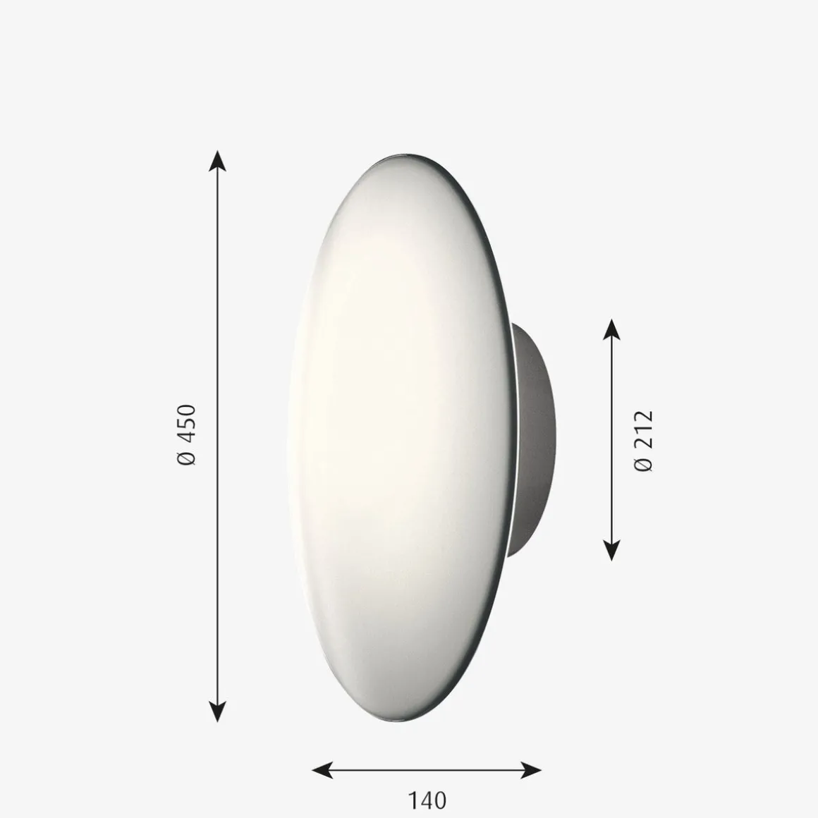 Louis Poulsen AJ Eklipta utendørs vegg/taklampe 45 - Hvit
