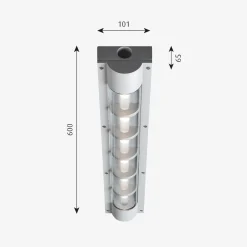 Louis Poulsen AL 600 utendørs vegg/taklampe 35 - Aluminium - Aluminium