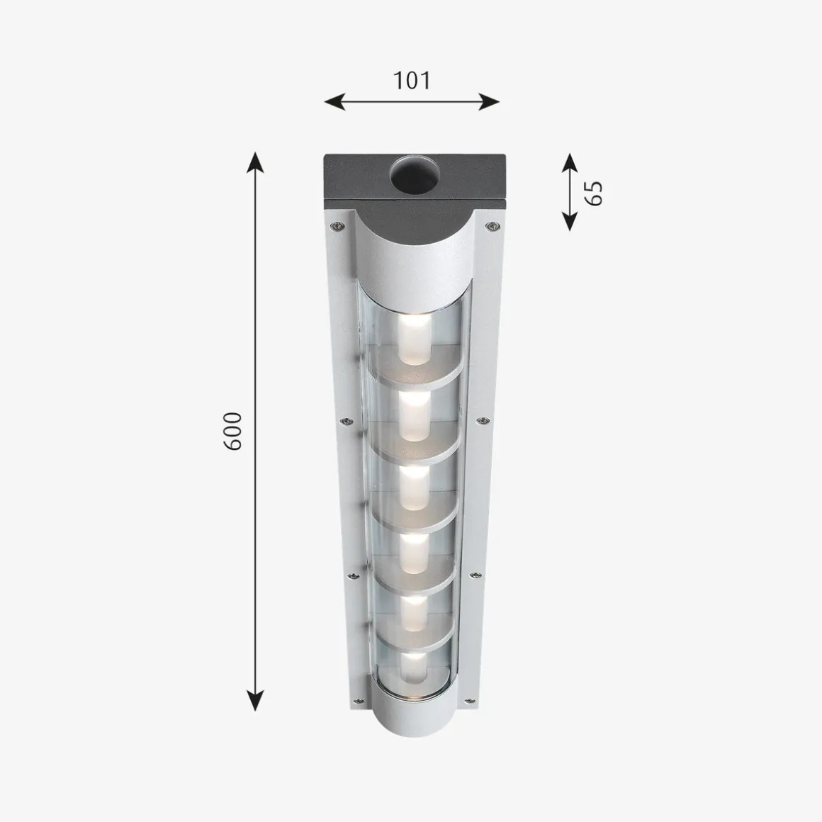 Louis Poulsen AL 600 utendørs vegg/taklampe 35 - Aluminium - Aluminium