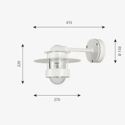 Louis Poulsen Albertslund utendørs vegglampe kort