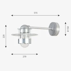 Louis Poulsen Albertslund utendørs vegglampe lang