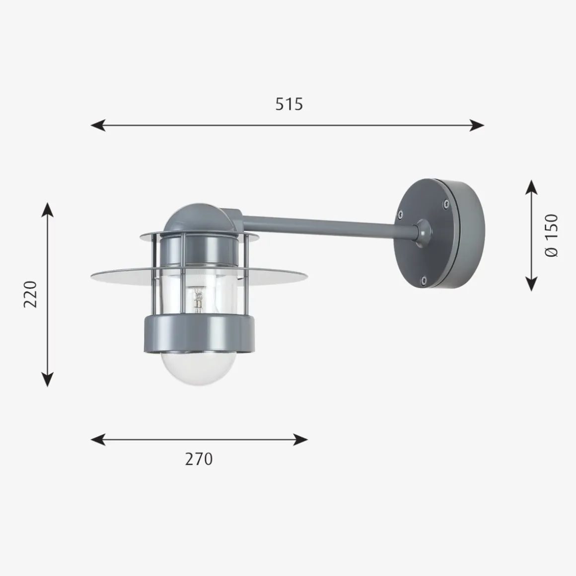 Louis Poulsen Albertslund utendørs vegglampe lang