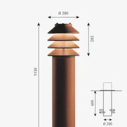 Louis Poulsen Bysted Pullert M/Fotplate - Corten