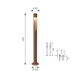 Louis Poulsen Flindt Garden med forankringsenhet u/adapter lang