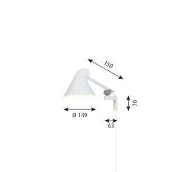 Louis Poulsen NJP kort vegglampe