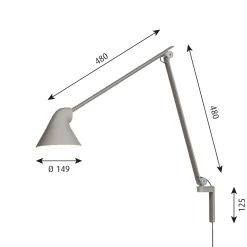 Louis Poulsen NJP lang vegglampe