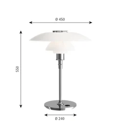 Louis Poulsen PH 4½-3½ glass bordlampe Hvit