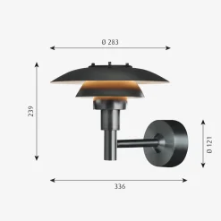 Louis Poulsen PH 3-2½ utendørs vegglampe