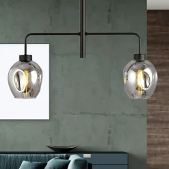 Lukka takpendel 2 lys- Svart/Røykfarget