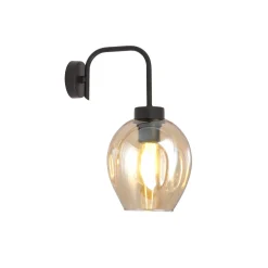 Lukka vegglampe - Svart/Amberfarget