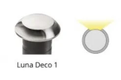 Luna Deco 1 uplight utendørs 3W 3000 Kelvin IP67 - Rustfritt stål
