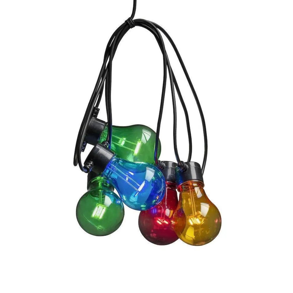 Lysslynge 5 lys, batteri og timer - Flerfarget