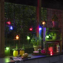 Lysslynge 5 lys, batteri og timer - Flerfarget