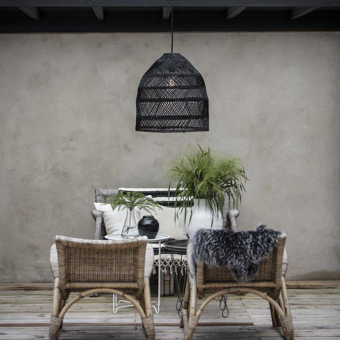 Maja takpendel utendørs 36 cm - Rotting Svart