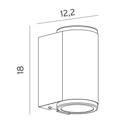 Mandal 1370 vegglampe opp/ned - Svart
