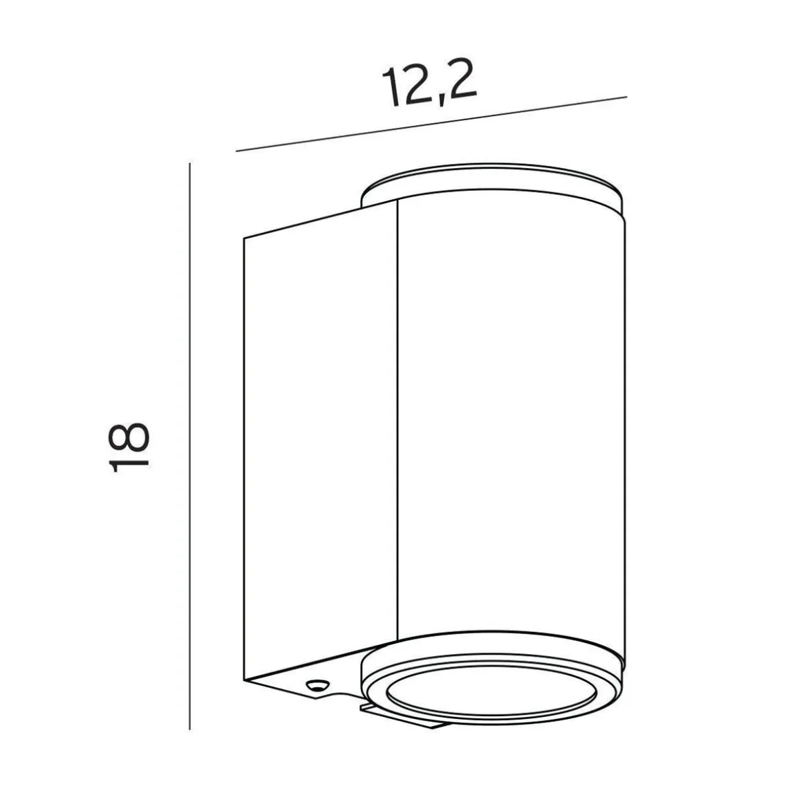 Mandal 1370 vegglampe opp/ned - Svart