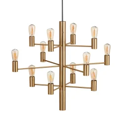 Manola takpendel 12 lys - Satin Messing