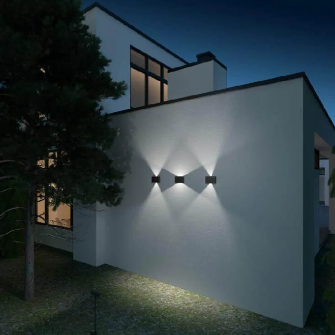 Matar vegglampe opp/ned utendørs 2x6W IP54 - Mørk grå