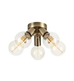 Mazzo taklampe 5-lys - Antikk messingfarget - Messing