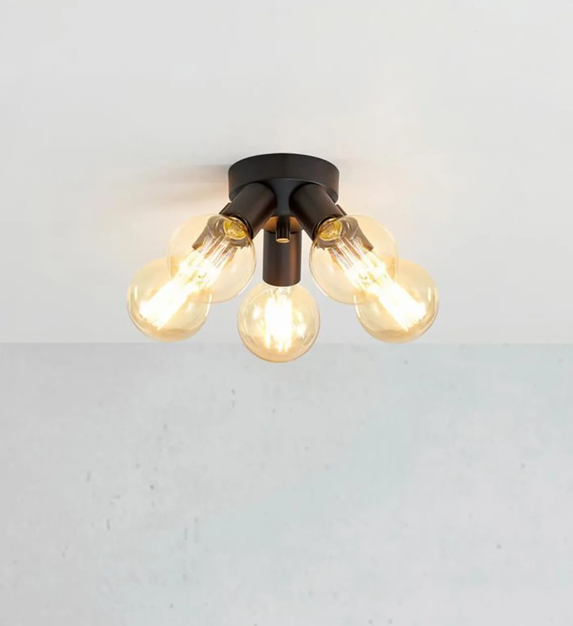 Mazzo taklampe 5-lys - Svart - Svart