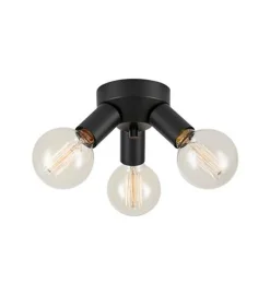 Mazzo taklampe 3-lys - Svart - Svart