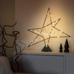 Metalstjerne på fot 43 cm