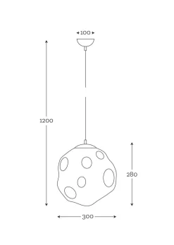 Mico takpendel 30 cm - Antikkmessing/lister grey