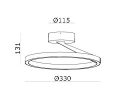 Mind 330 taklampe 12,6W 2700 Kelvin RA90 dimbar