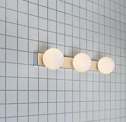 Mini vegglampe 3 - Krom/opalhvit - Krom / Opal