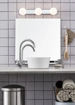 Mini vegglampe 3 - Krom/opalhvit - Krom / Opal