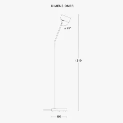 Minipoint gulvlampe - Krom