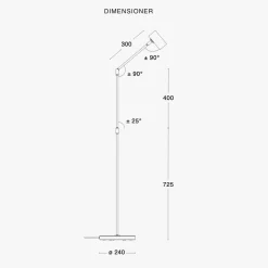 Minipoint gulvlampe Flex - Svart
