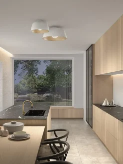 Miso taklampe 43,3 cm - Hvit/Gullfarget