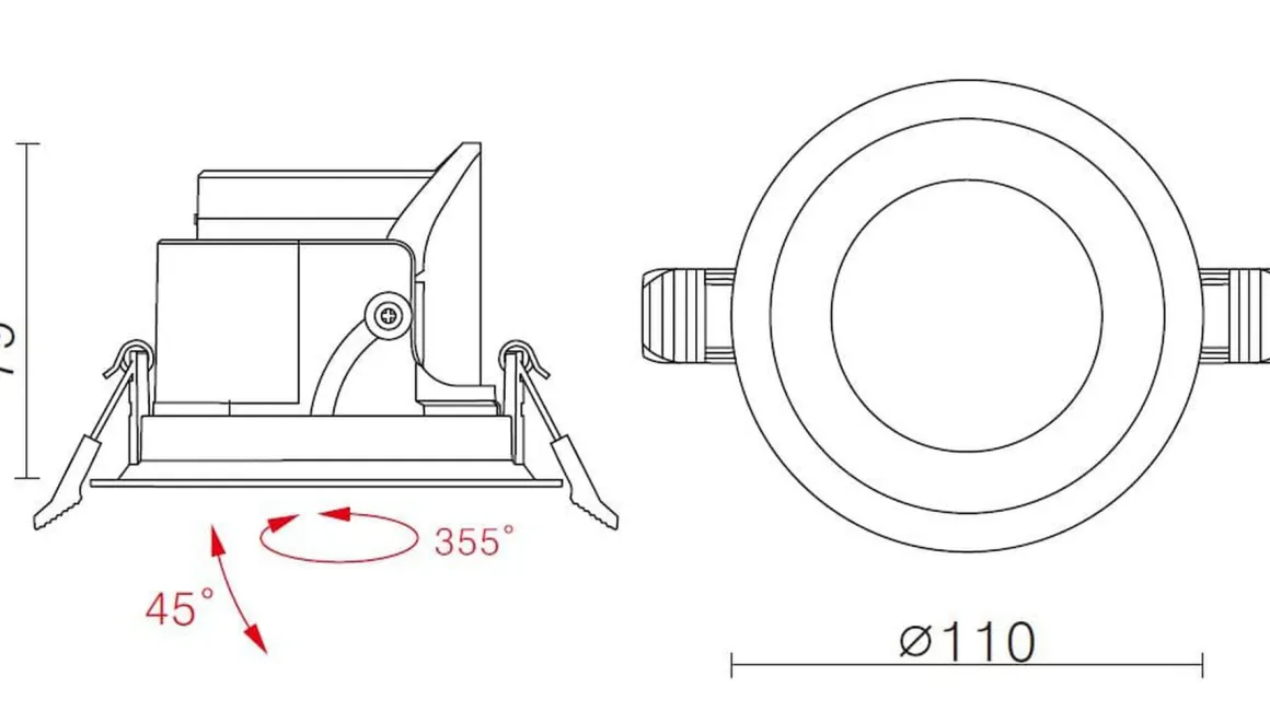Modfun X 110 downlight 12,3W 2700 Kelvin CRI 90