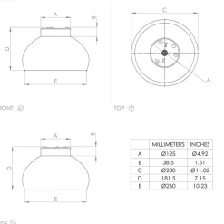 Mogano takplafond 28 cm E27 - Svart