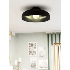 Mogano takplafond 40 cm E27 - Svart