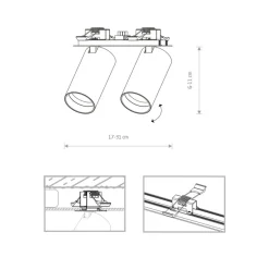 Mono dobbel innfelt takspot - Hvit