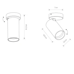 Mono enkel takspot - Svart/Gullfarget