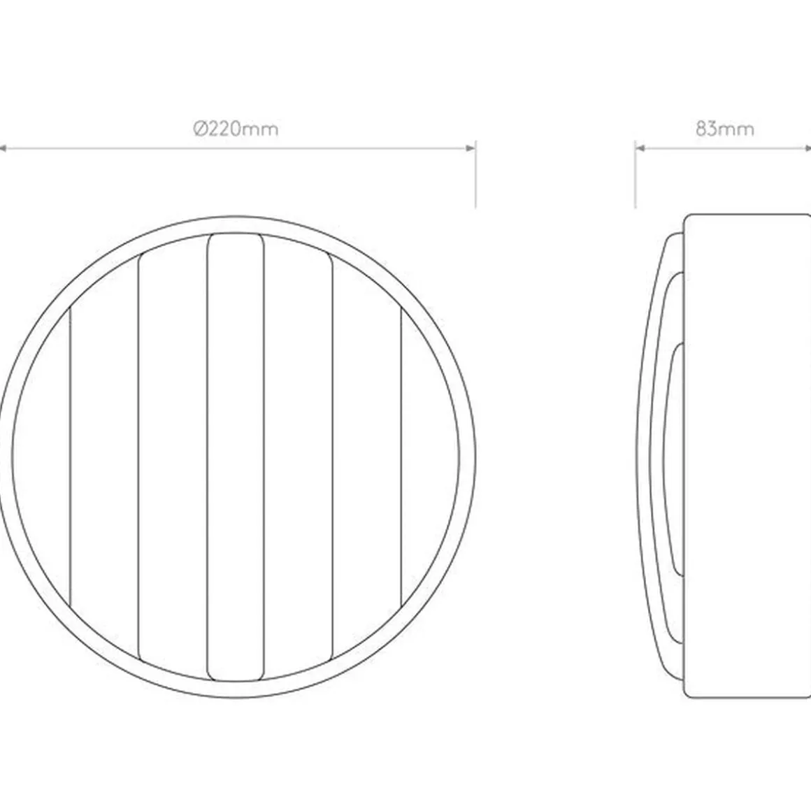 Montreal Round 220 vegglampe utendørs IP44 E14