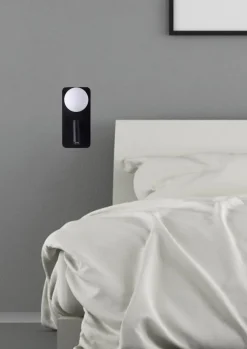 Mooni vegglampe USB - Svart