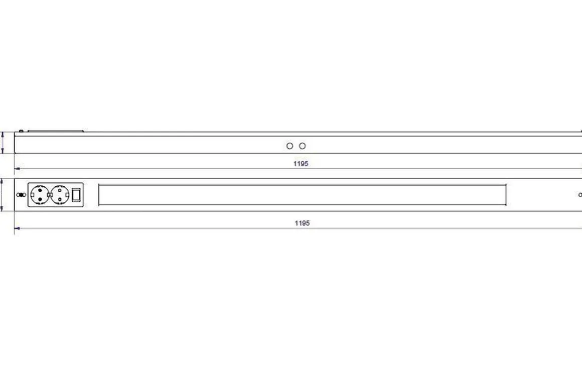 Namsen 1200 benkarmatur m/2 stikk 2700 Kelvin dimbar 26W - Hvit