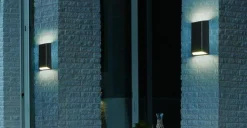 Nemi vegglampe utendørs opp/ned 2x4W IP65 3000K dimbar - Grafitt grå