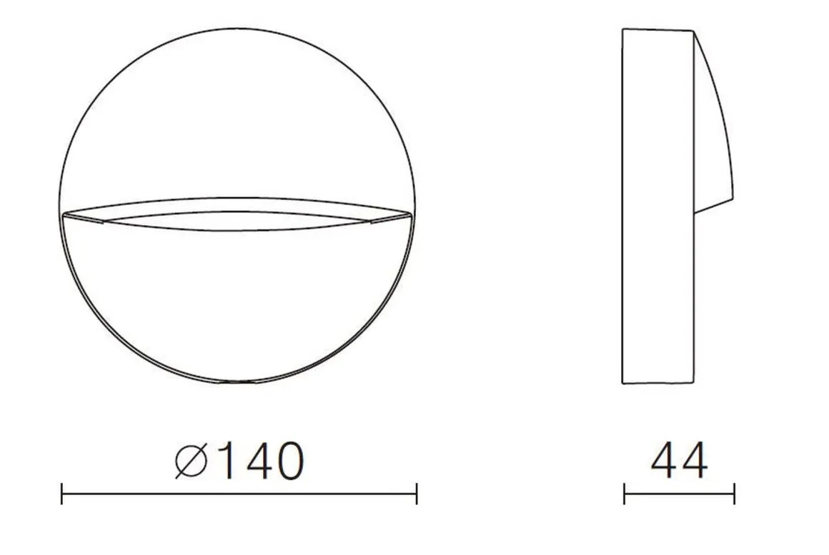 Nerine 140 vegglampe utensdørs 3,2W coloure switch 3000/4000K IP65 - Antrasitt grå