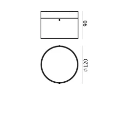 Nidaros 2120 taklampe utendørs 10,7W Dimbar 3000K IP65