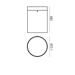 Nidaros 2121 taklampe utendørs 7,8W Dimbar 3000K IP65